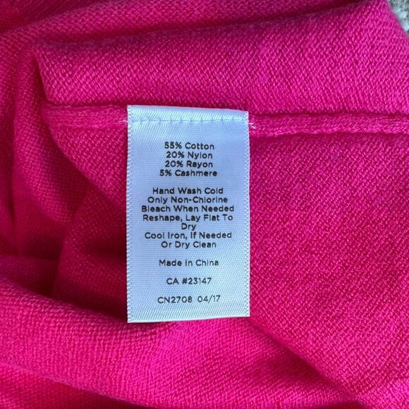 NWOT - TALBOTS Tank Top Sweater; size 2XP Petite; Sleeveless, Hot Pink; Cashmere - Picture 5 of 6